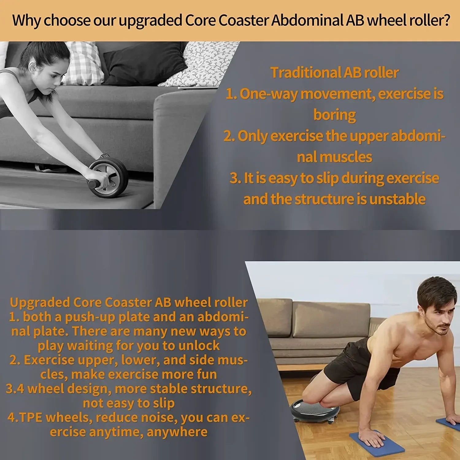 Multi-functional Abs Universal Board Four Silent Training Sliding Gear Roller Disc Fitness Sports Equipment Kneeling Mat