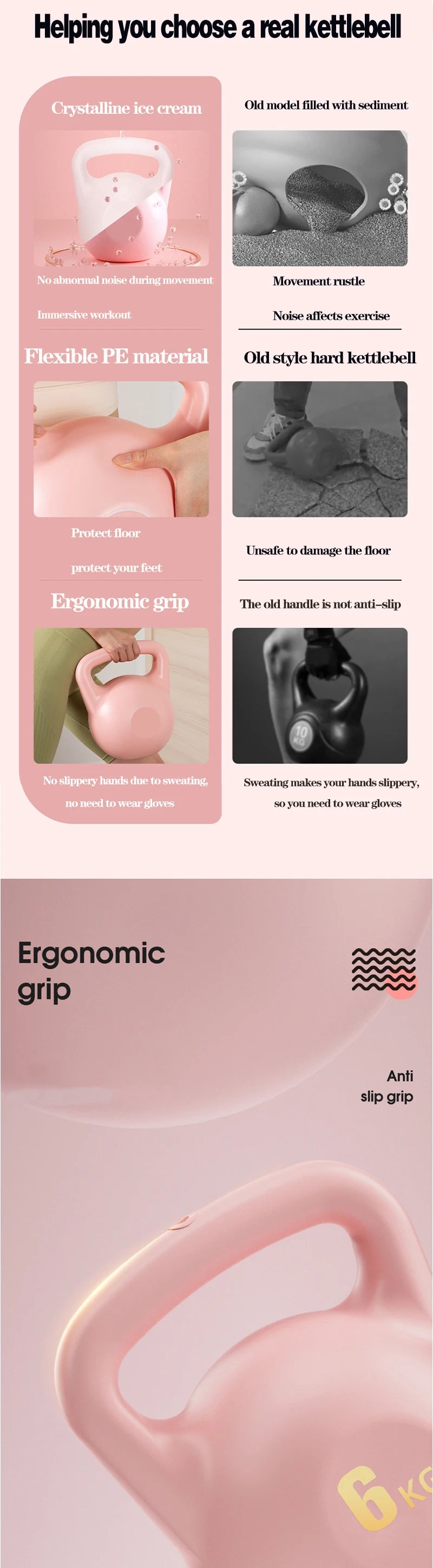 Home Women's 6kg Kettle Bell Soft Kettlebell