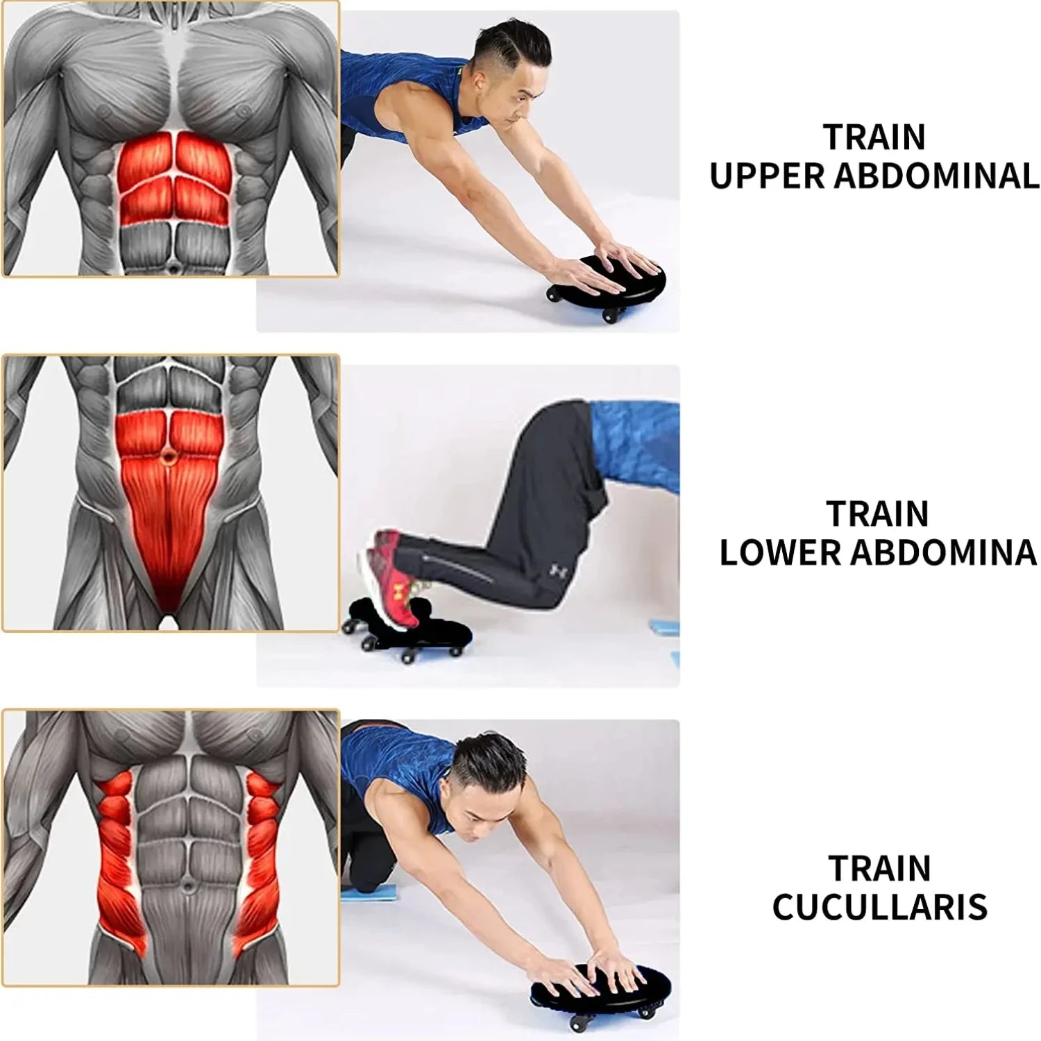 Multi-functional Abs Universal Board Four Silent Training Sliding Gear Roller Disc Fitness Sports Equipment Kneeling Mat